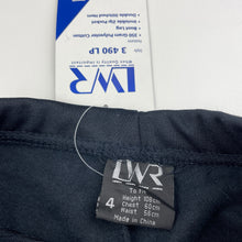 Load image into Gallery viewer, Girls LWR, dark navy bootleg school pants, elasticated, Inside leg: 41.5cm, NEW, size 4,  