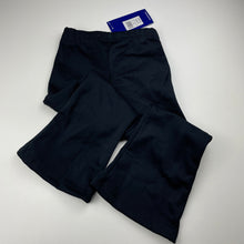 Load image into Gallery viewer, Girls LWR, dark navy bootleg school pants, elasticated, Inside leg: 41.5cm, NEW, size 4,  