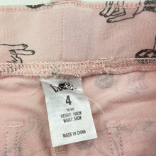Load image into Gallery viewer, Girls H&amp;T, pink stretchy leggings, elasticated, Inside leg: 42cm, FUC, size 4,  