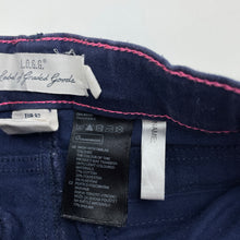 Load image into Gallery viewer, Girls H&amp;M, navy stretch denim pants, adjustable, Inside leg: 31.5cm, FUC, size 2,  