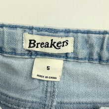 Load image into Gallery viewer, Girls Breakers, stretch denim jeans, adjustable, pom pom trim, Inside leg: 41cm, FUC, size 5,  
