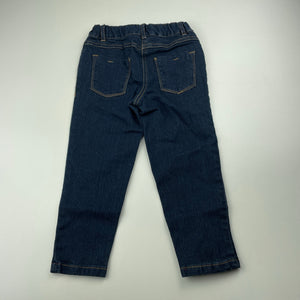 Girls H&T, dark stretch denim jeans, adjustable, Inside leg: 35.5cm, NEW, size 3,  