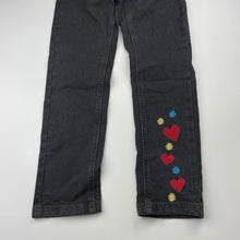 Load image into Gallery viewer, Girls Pumpkin Patch, embroidered stretch denim jeans, adjustable, Inside leg: 54cm, NEW, size 7,  