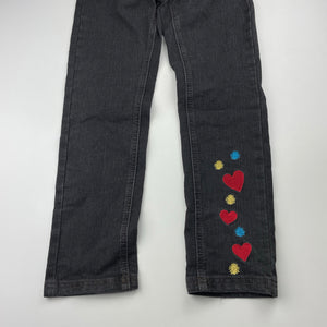 Girls Pumpkin Patch, embroidered stretch denim jeans, adjustable, Inside leg: 54cm, NEW, size 7,  