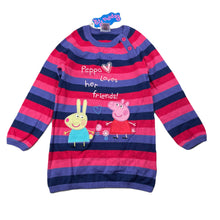 Load image into Gallery viewer, Girls Peppa Pig, knitted cotton long sleeve dress, NEW, size 4, L: 47cm