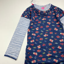Load image into Gallery viewer, Girls Cake Walk, floral stretchy tunic top, L: 50cm, NEW, size 5-6,  