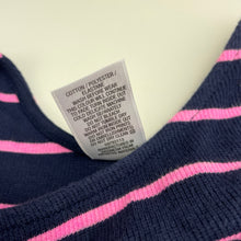 Load image into Gallery viewer, Girls Target, navy &amp; pink stripe long sleeve dress, EUC, size 7, L: 60cm