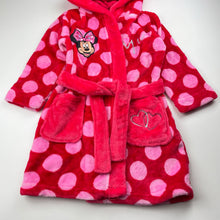 Load image into Gallery viewer, Girls Disney, Minnie Mouse dressing gown / bath robe, L: 55cm, EUC, size 3,  