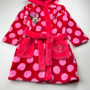 Girls Disney, Minnie Mouse dressing gown / bath robe, L: 55cm, EUC, size 3,  