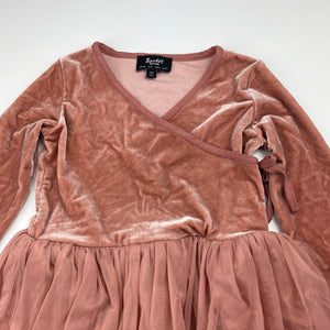 Girls Bardot Junior, lined tulle & velour party dress, EUC, size 3, L: 48cm