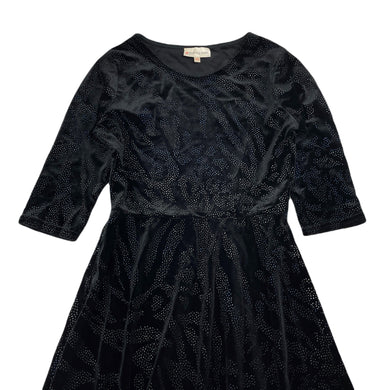 Girls Tammy Girl, black velour party dress, GUC, size 10-11, L: 73cm