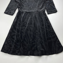 Load image into Gallery viewer, Girls Tammy Girl, black velour party dress, GUC, size 10-11, L: 73cm