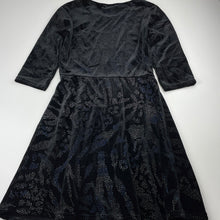 Load image into Gallery viewer, Girls Tammy Girl, black velour party dress, GUC, size 10-11, L: 73cm