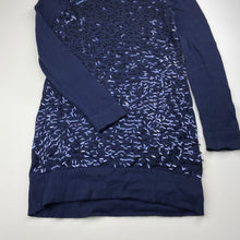 Load image into Gallery viewer, Girls Target, navy knitted cotton &amp; sequin long sleeve dress, EUC, size 12, L: 71cm