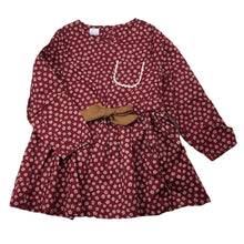 Load image into Gallery viewer, Girls Little Bear Cookie, lined floral long sleeve top, L: 49cm, armpit to armpit: 30cm, shoulder to cuff: 37cm, EUC, size 4-5,  