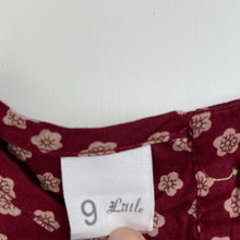 Load image into Gallery viewer, Girls Little Bear Cookie, lined floral long sleeve top, L: 49cm, armpit to armpit: 30cm, shoulder to cuff: 37cm, EUC, size 4-5,  