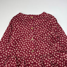 Load image into Gallery viewer, Girls Little Bear Cookie, lined floral long sleeve top, L: 49cm, armpit to armpit: 30cm, shoulder to cuff: 37cm, EUC, size 4-5,  
