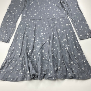 Girls The Place, grey cotton open-shoulder dress, stars, GUC, size 10-12, L: 71cm