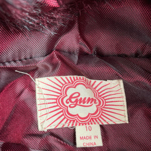 Girls Gum, red lightly wadded jacket / coat, L: 61cm, EUC, size 10,  