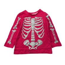 Load image into Gallery viewer, Girls Target, pink cotton long sleeve top, glitter skeleton, FUC, size 3,  