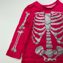 Load image into Gallery viewer, Girls Target, pink cotton long sleeve top, glitter skeleton, FUC, size 3,  