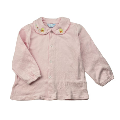 Girls Dimple, embroidered pink cotton long sleeve top, GUC, size 3,  