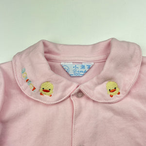 Girls Dimple, embroidered pink cotton long sleeve top, GUC, size 3,  