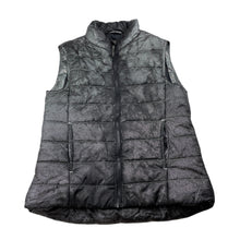 Load image into Gallery viewer, Girls Target, black &amp; silver metallic puffer vest / jacket, FUC, size 9,  