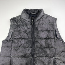Load image into Gallery viewer, Girls Target, black &amp; silver metallic puffer vest / jacket, FUC, size 9,  