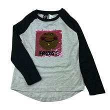 Load image into Gallery viewer, Girls Smiley World, flip sequin soft feel long sleeve top, light marks, FUC, size 8,  