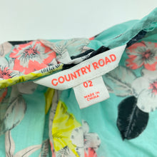 Load image into Gallery viewer, Girls Country Road, floral lightweight cotton summer dress, wash fade, FUC, size 2, L: 46cm at front