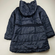 Load image into Gallery viewer, Girls Cotton On, navy puffer jacket / coat, L: 57cm, marks back left cuff, FUC, size 6,  