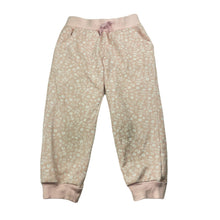 Load image into Gallery viewer, Girls H&amp;T, pink &amp; white floral casual pants, elasticated, Inside leg: 38cm, FUC, size 4,  