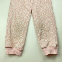 Load image into Gallery viewer, Girls H&amp;T, pink &amp; white floral casual pants, elasticated, Inside leg: 38cm, FUC, size 4,  