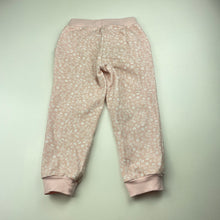 Load image into Gallery viewer, Girls H&amp;T, pink &amp; white floral casual pants, elasticated, Inside leg: 38cm, FUC, size 4,  