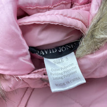 Load image into Gallery viewer, Girls DAVID JONES, lightweight puffer jacket/coat, light marks sleeves, FUC, size 5,  