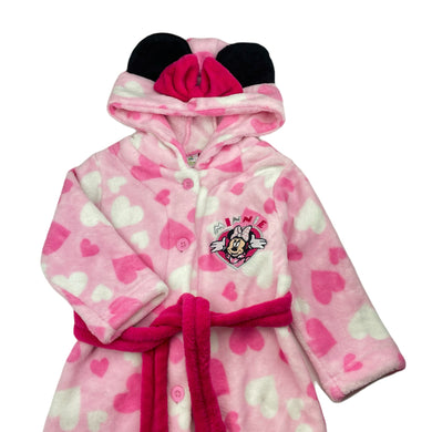 Girls Disney, Minnie Mouse fleece dressing gown/bath robe, L: 50cm, EUC, size 2,  