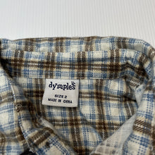 Load image into Gallery viewer, Boys Dymples, flannel cotton long sleeve shirt, EUC, size 2,  