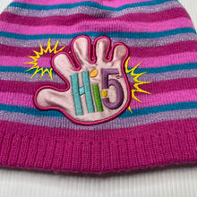 Load image into Gallery viewer, Girls Hi-5, striped knitted hat/beanie, EUC, size 3-6,  