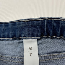 Load image into Gallery viewer, Girls Target, blue stretch denim shorts, adjustable, GUC, size 7,  