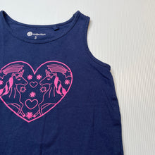 Load image into Gallery viewer, Girls B Collection, navy singlet / tank top, unicorns, EUC, size 3,  