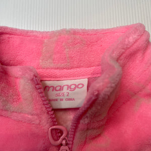 Girls Mango, soft fleece sweater / jumper, unicorns, GUC, size 2,  
