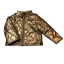 Load image into Gallery viewer, Girls Fred Bare, metallic quilted lightweight jacket, *slight peeling on gold*, FUC, size 2,  