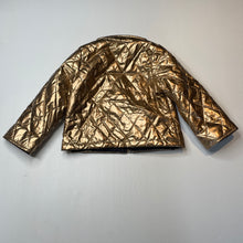 Load image into Gallery viewer, Girls Fred Bare, metallic quilted lightweight jacket, *slight peeling on gold*, FUC, size 2,  