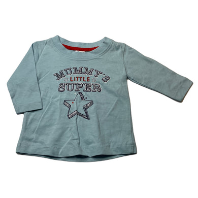 Boys Tiny Little Wonders, soft cotton long sleeve top, EUC, size 000,  