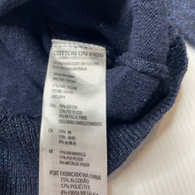 Load image into Gallery viewer, Girls Cotton On, embellished navy metallic knit cardigan, EUC, size 4,  
