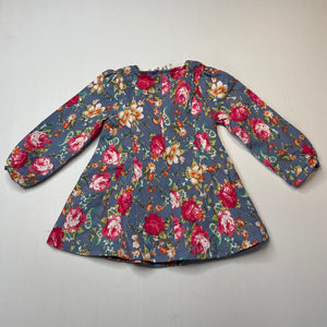 Girls The Childrens Place, lined floral long sleeve top, Sz: S, armpit to armpit: 25cm, shoulder to cuff: 30cm, NEW, size 1-2,  