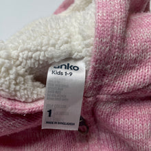 Load image into Gallery viewer, Girls Anko, fleece lined knit zip hoodie sweater, light mark hood, FUC, size 1,  