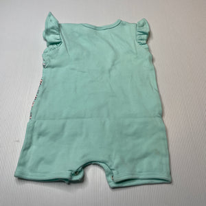 Girls Dymples, cotton romper, flowers & bees, EUC, size 00,  