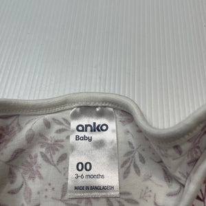 Girls Anko, floral cotton long sleeve top, GUC, size 00,  